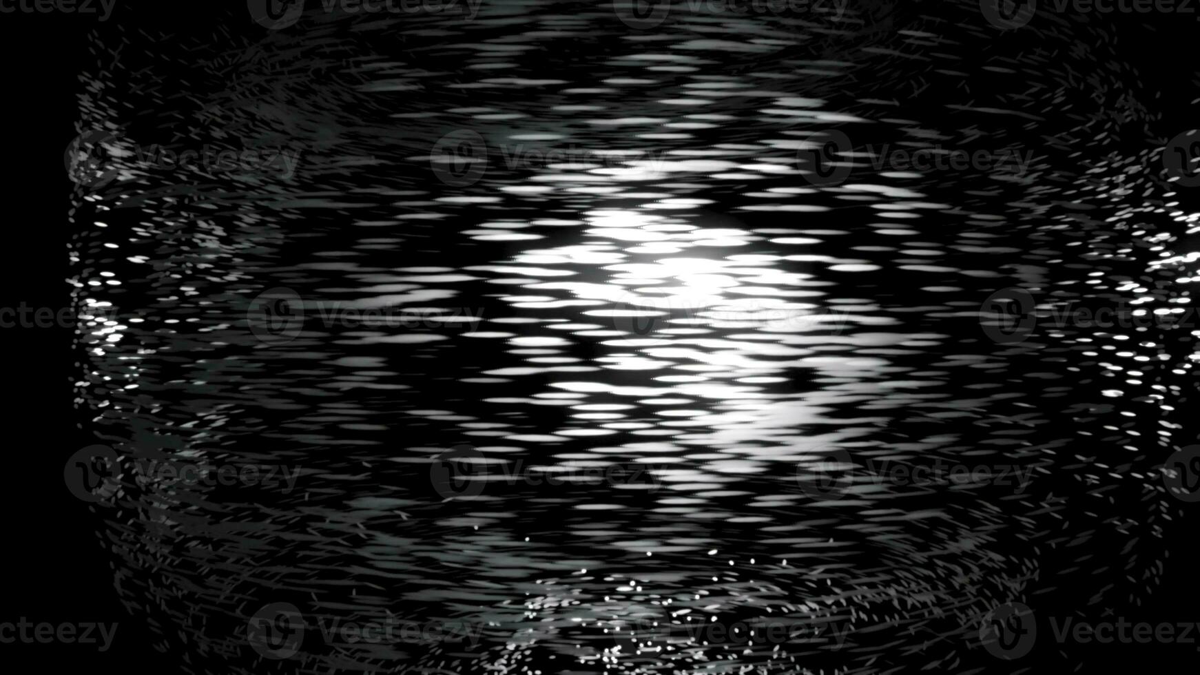 Beautiful abstraction of mesmerizing whirlwind consisting of white small particles whirling on the black background. Animation. Particles shimmering in the dark photo