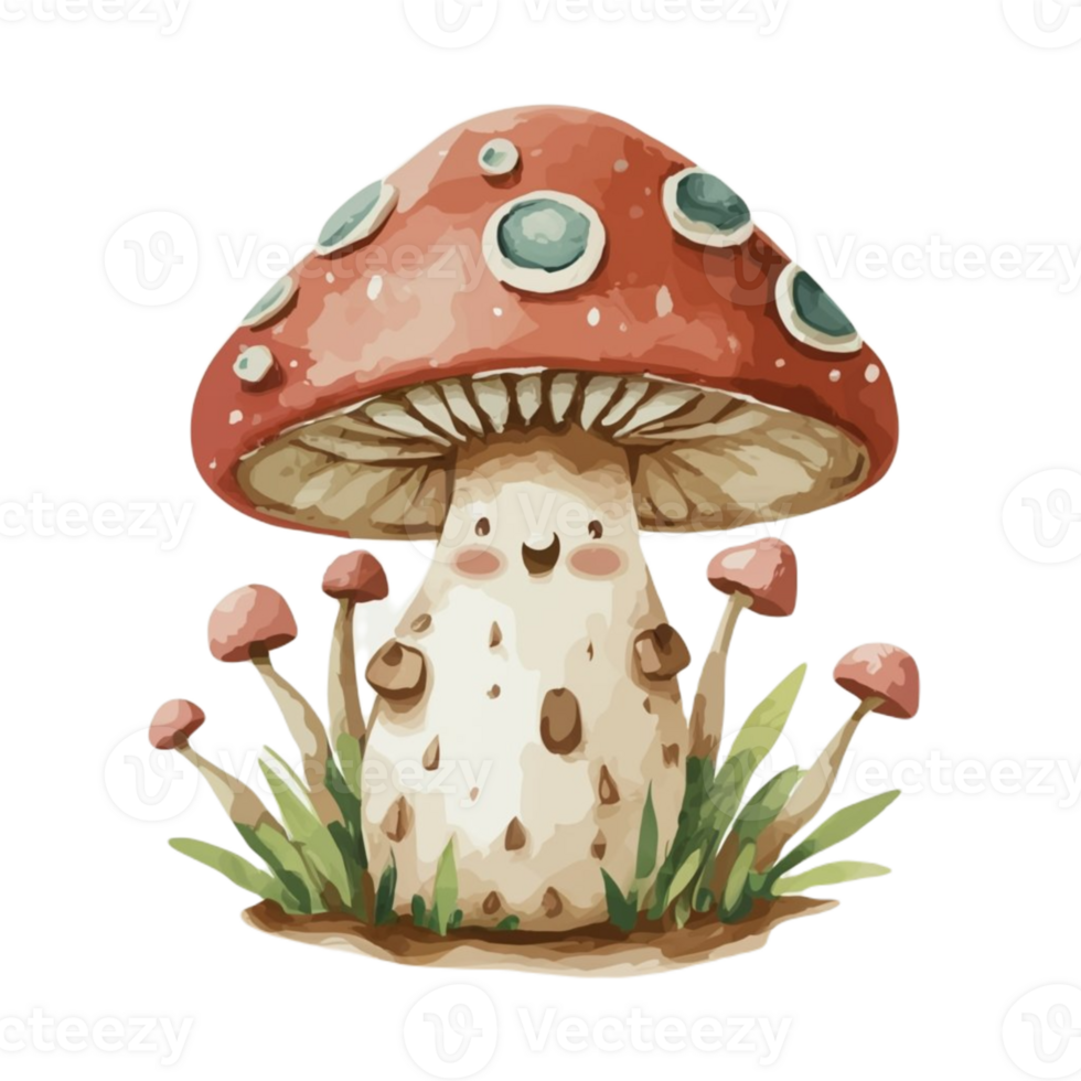 AI generated cute mushroom Clipart 37083283 PNG