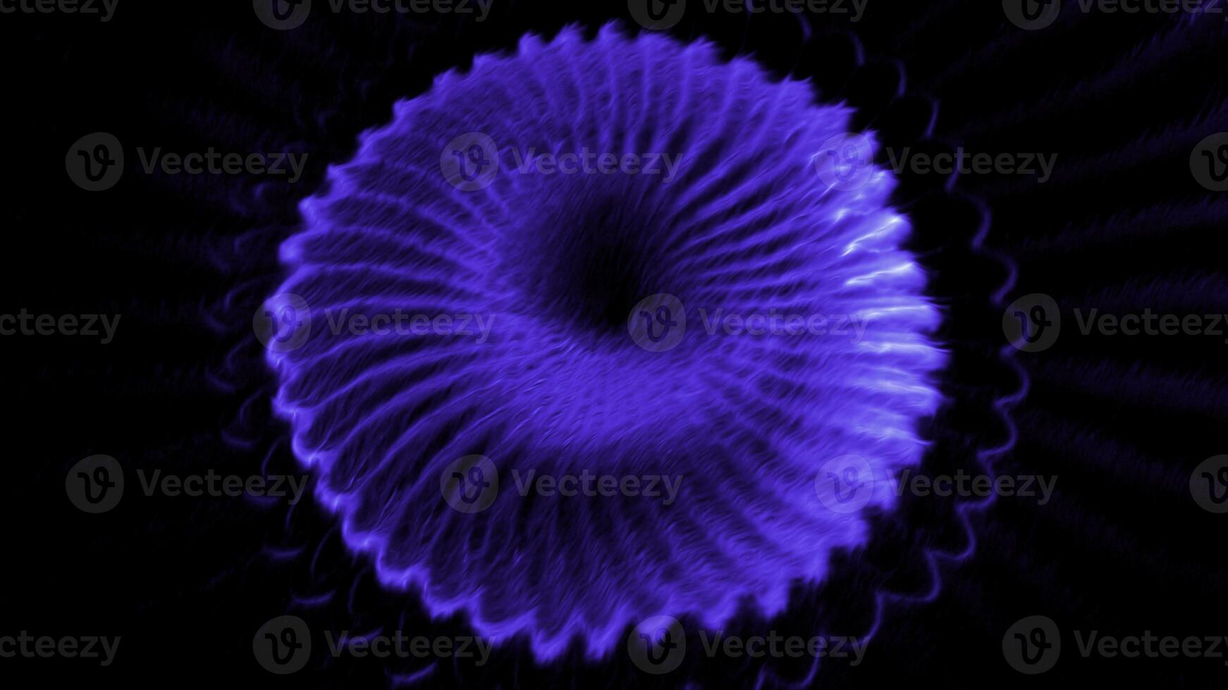 Black background. Motion. A huge long spring of gray and blue color moves in a spiral in animation. photo