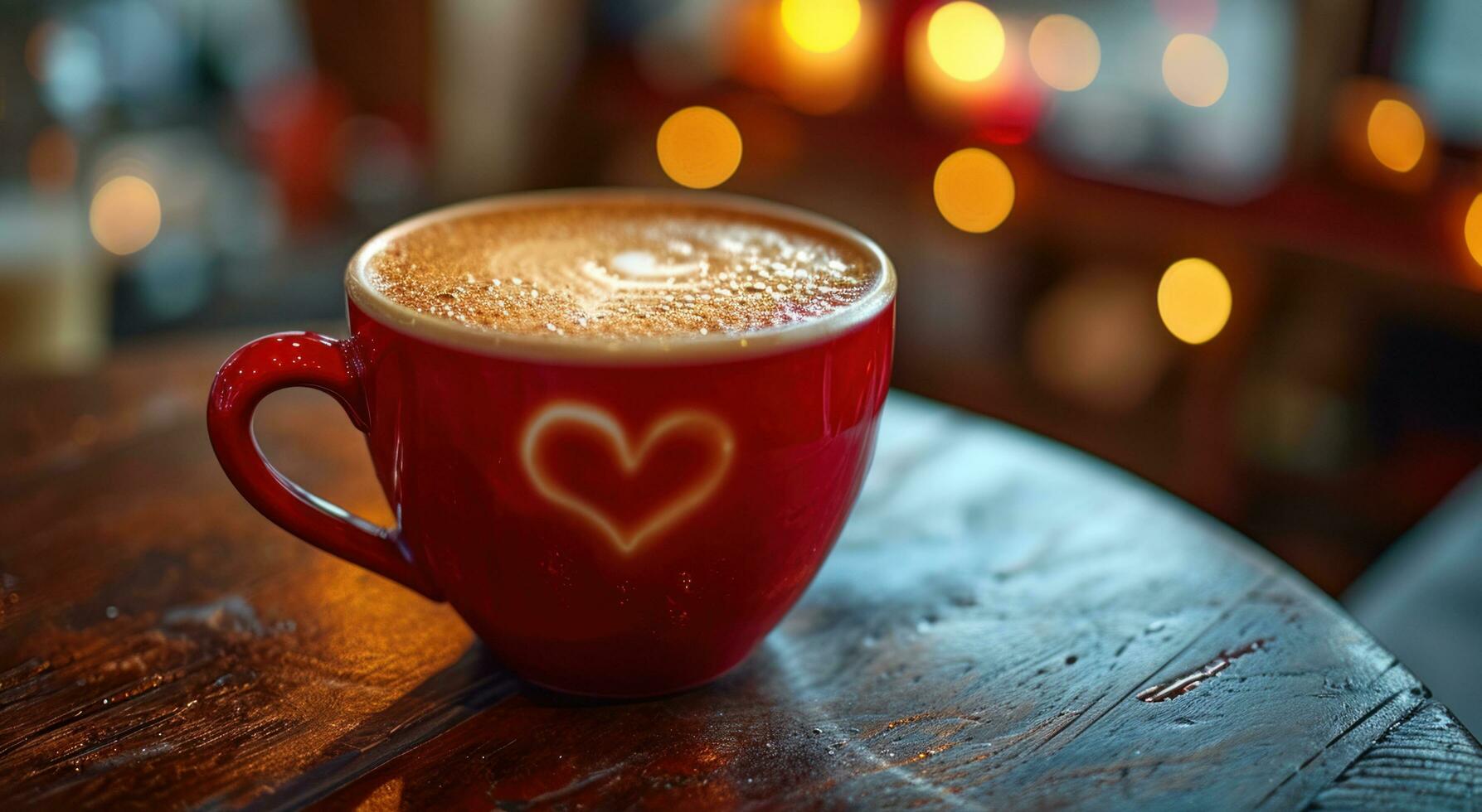 AI generated colorful valentine's day background. cup of coffee photo