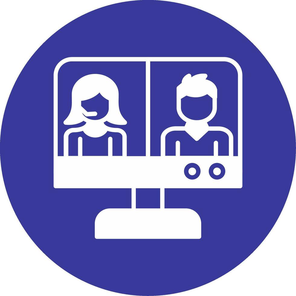 icono de vector de videoconferencia