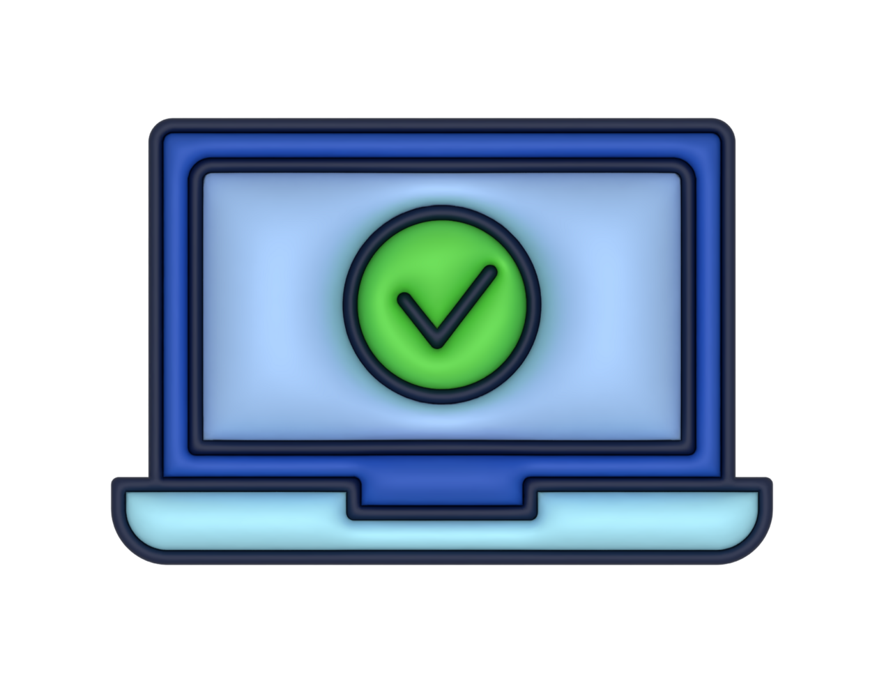 a 3d Laptop Check on a transparent background png