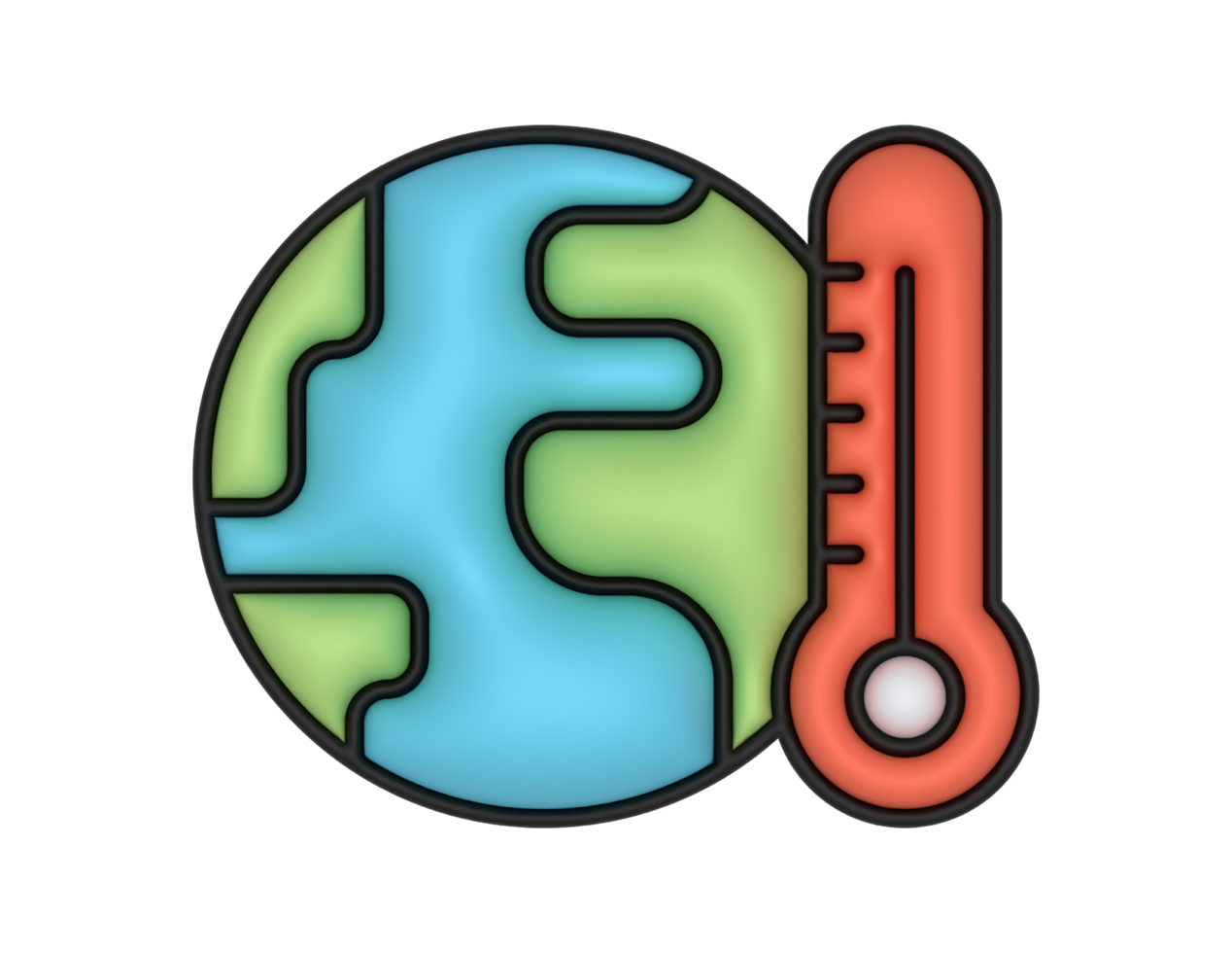 a 3d Global Warming 2 on a transparent background png