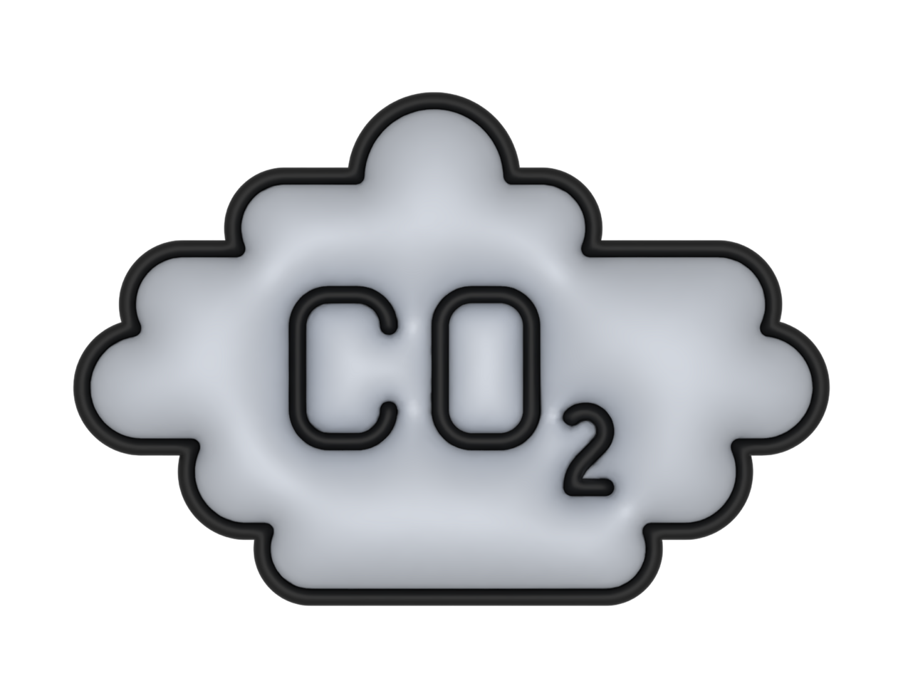 een 3d co2 wolk Aan een transparant achtergrond png