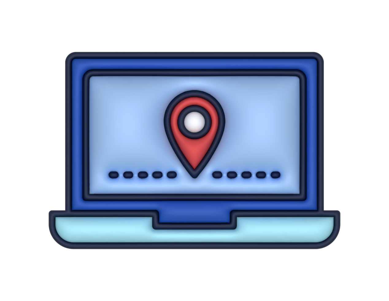 a 3d Laptop Location Pin on a transparent background png
