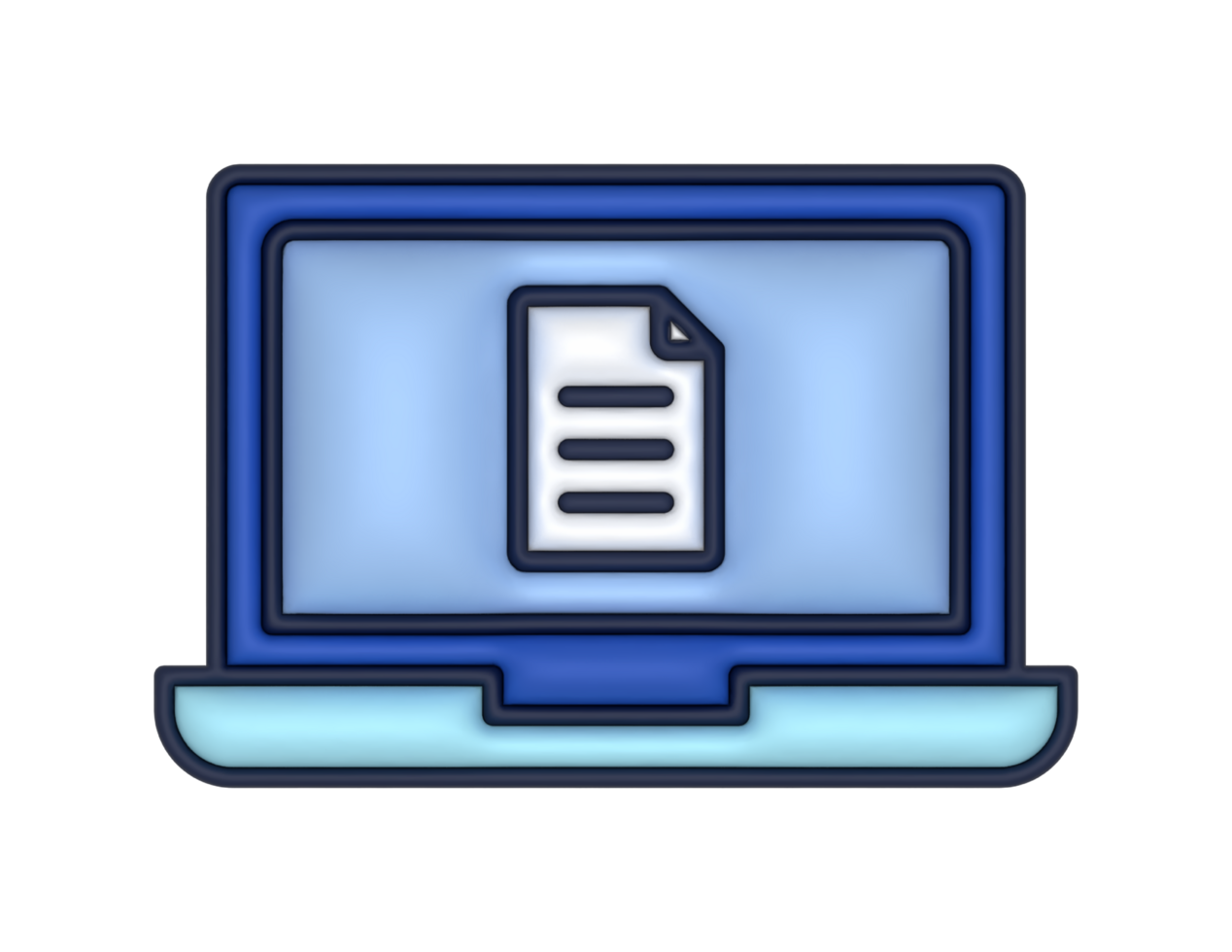 a 3d Laptop Document And File on a transparent background png
