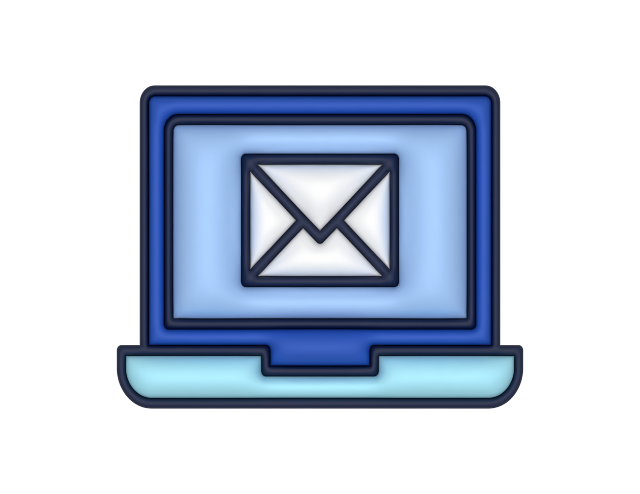 a 3d Laptop And Email on a transparent background png