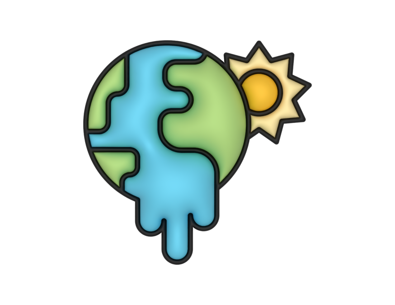 a 3d Global Warming on a transparent background png