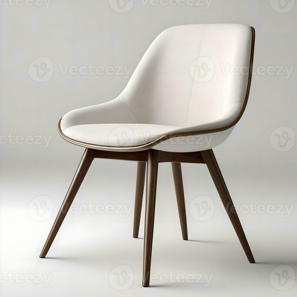 AI generated White wooden modern chair photo