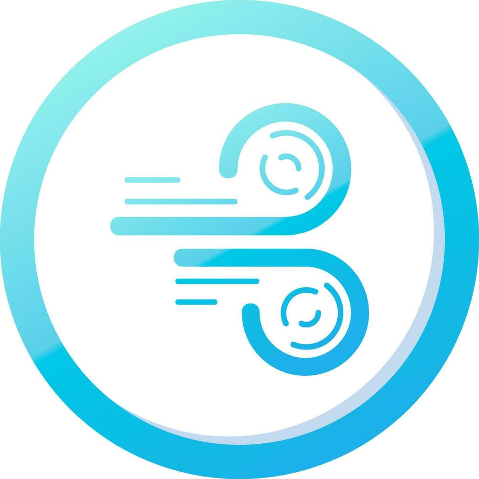 Wind Solid Blue Gradient Icon vector