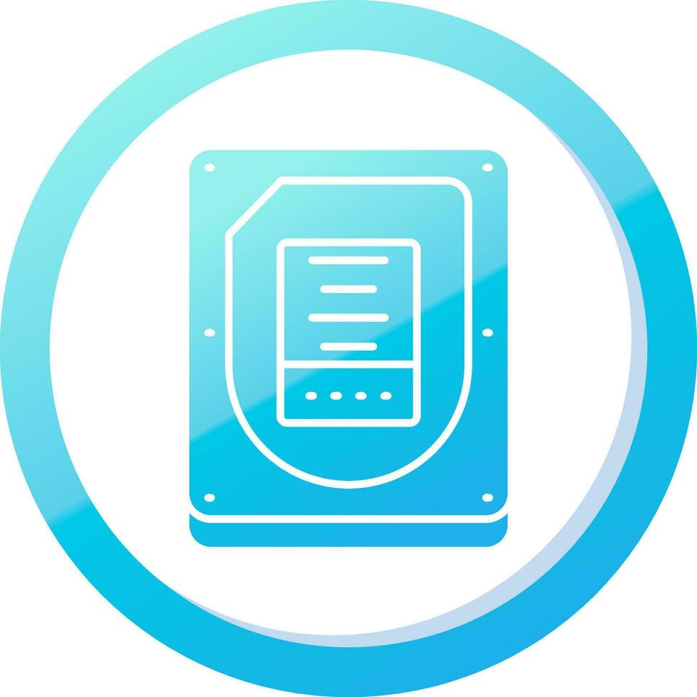 Disk Solid Blue Gradient Icon vector