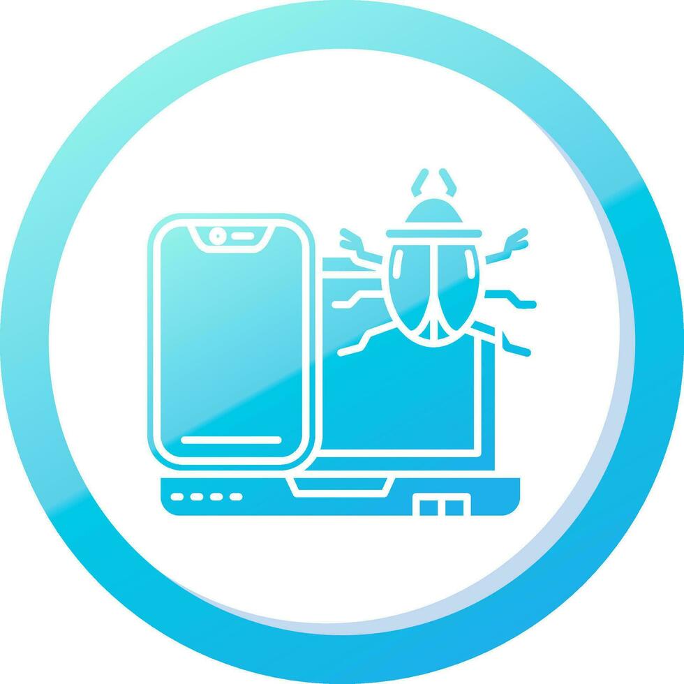 Bug Solid Blue Gradient Icon vector
