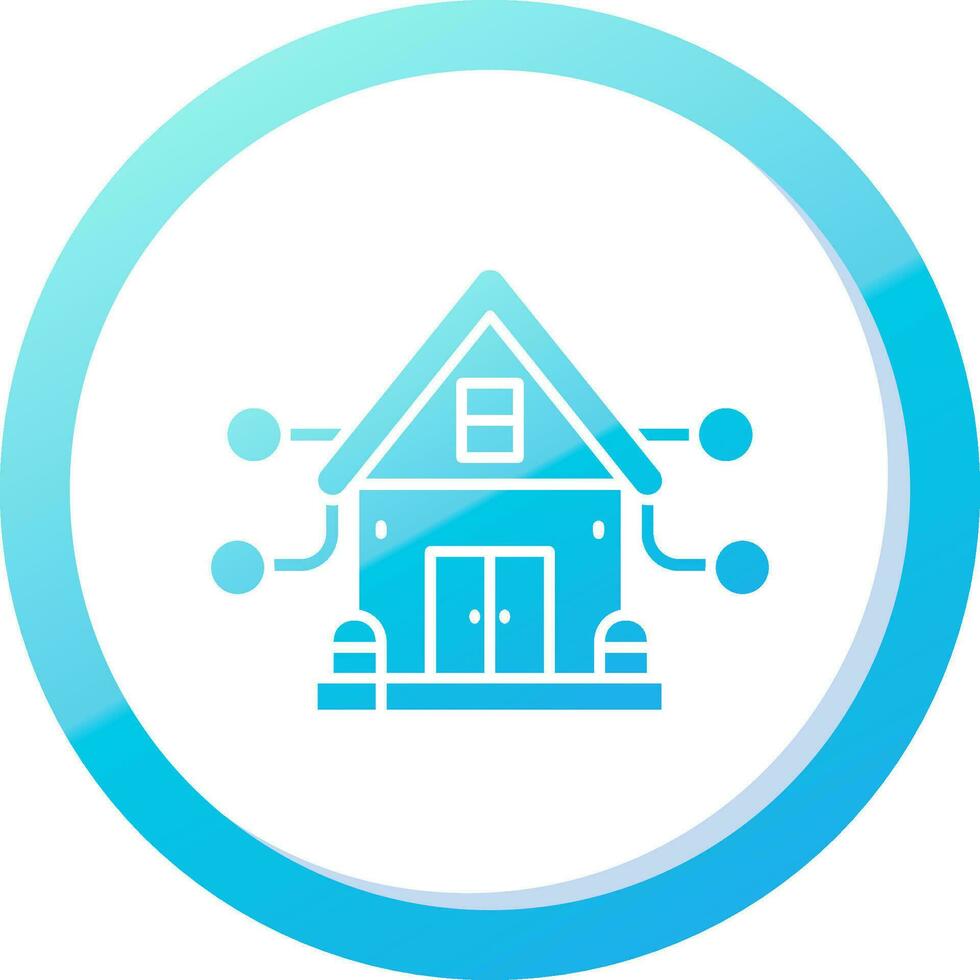 casa sólido azul degradado icono vector