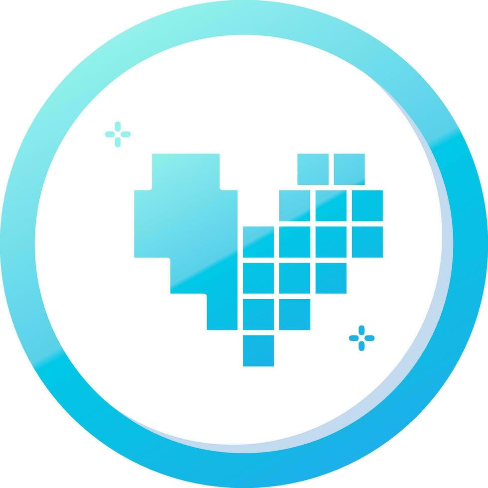 Pixel Solid Blue Gradient Icon vector