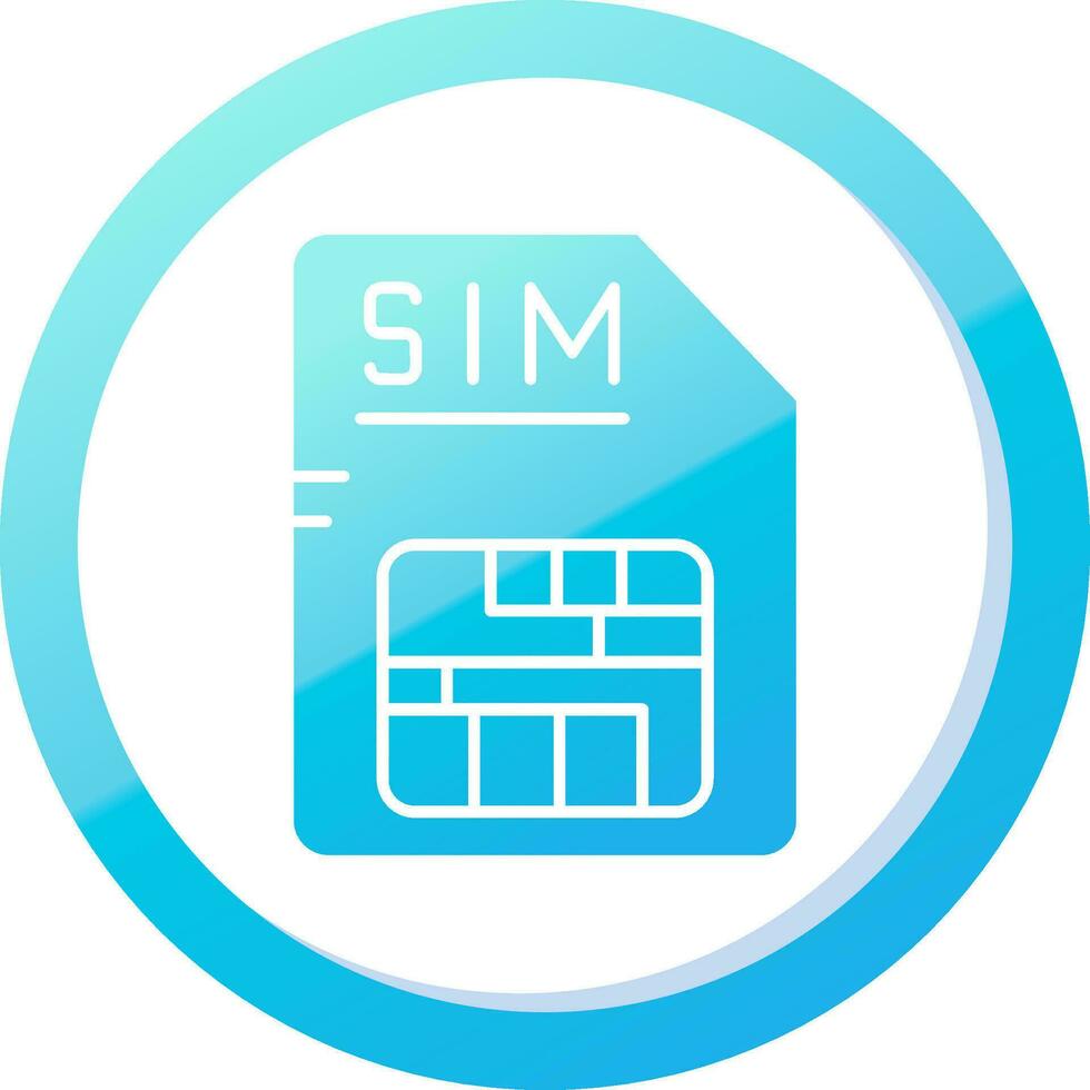 Sim Solid Blue Gradient Icon vector