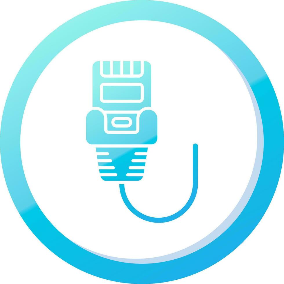 Ethernet Solid Blue Gradient Icon vector