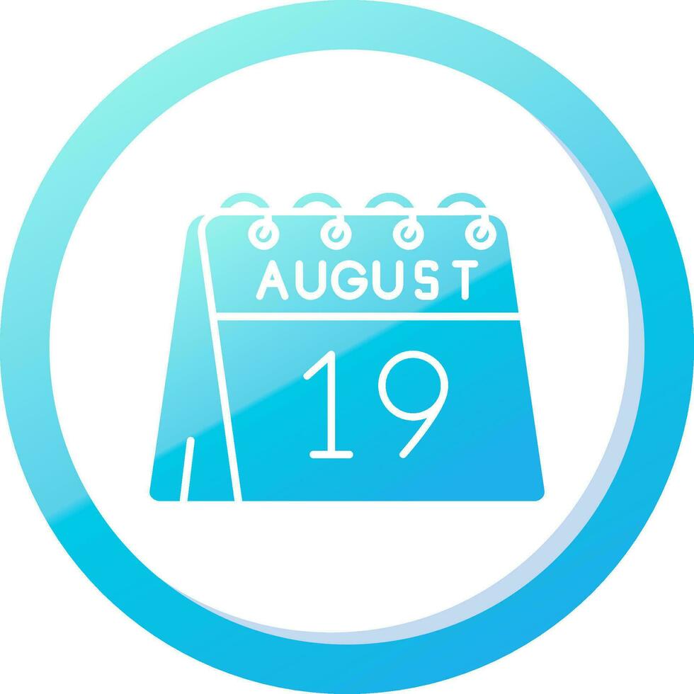 19th of August Solid Blue Gradient Icon vector