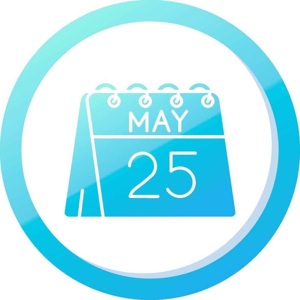 25th of May Solid Blue Gradient Icon vector