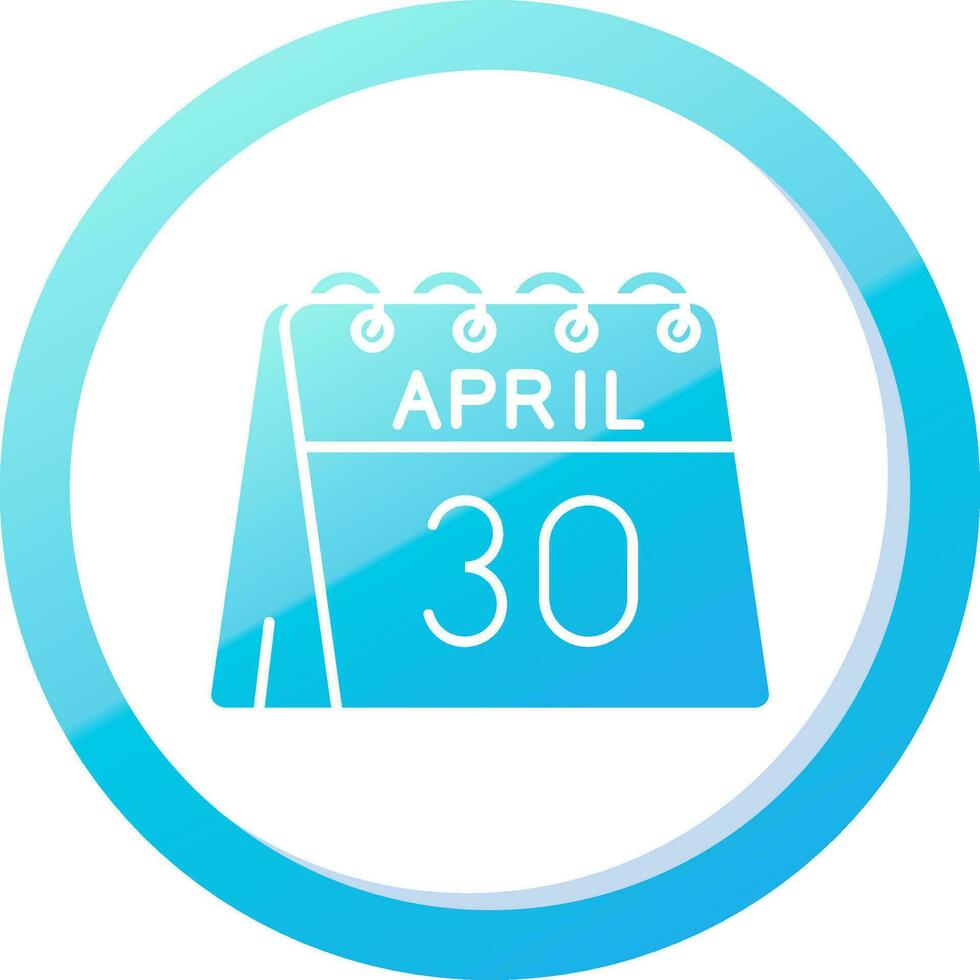 30 de abril sólido azul degradado icono vector