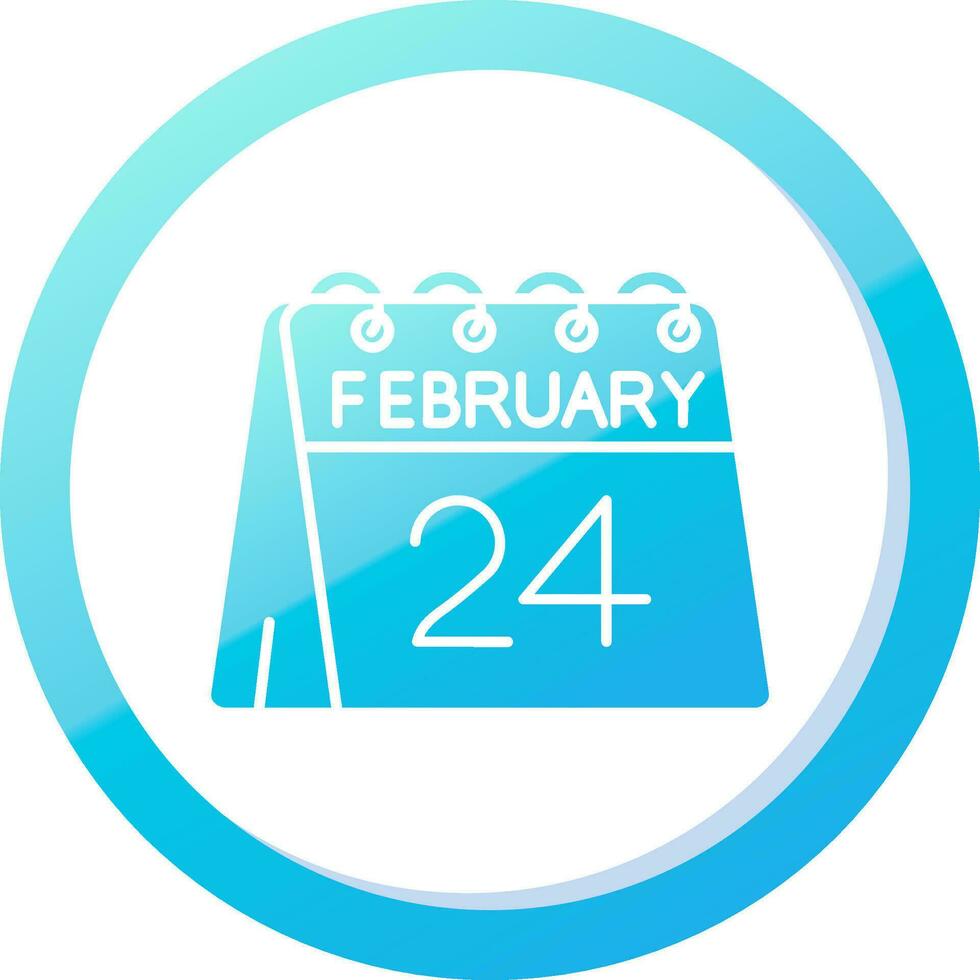 24th of February Solid Blue Gradient Icon vector