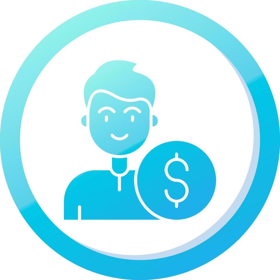 Dollar Solid Blue Gradient Icon vector