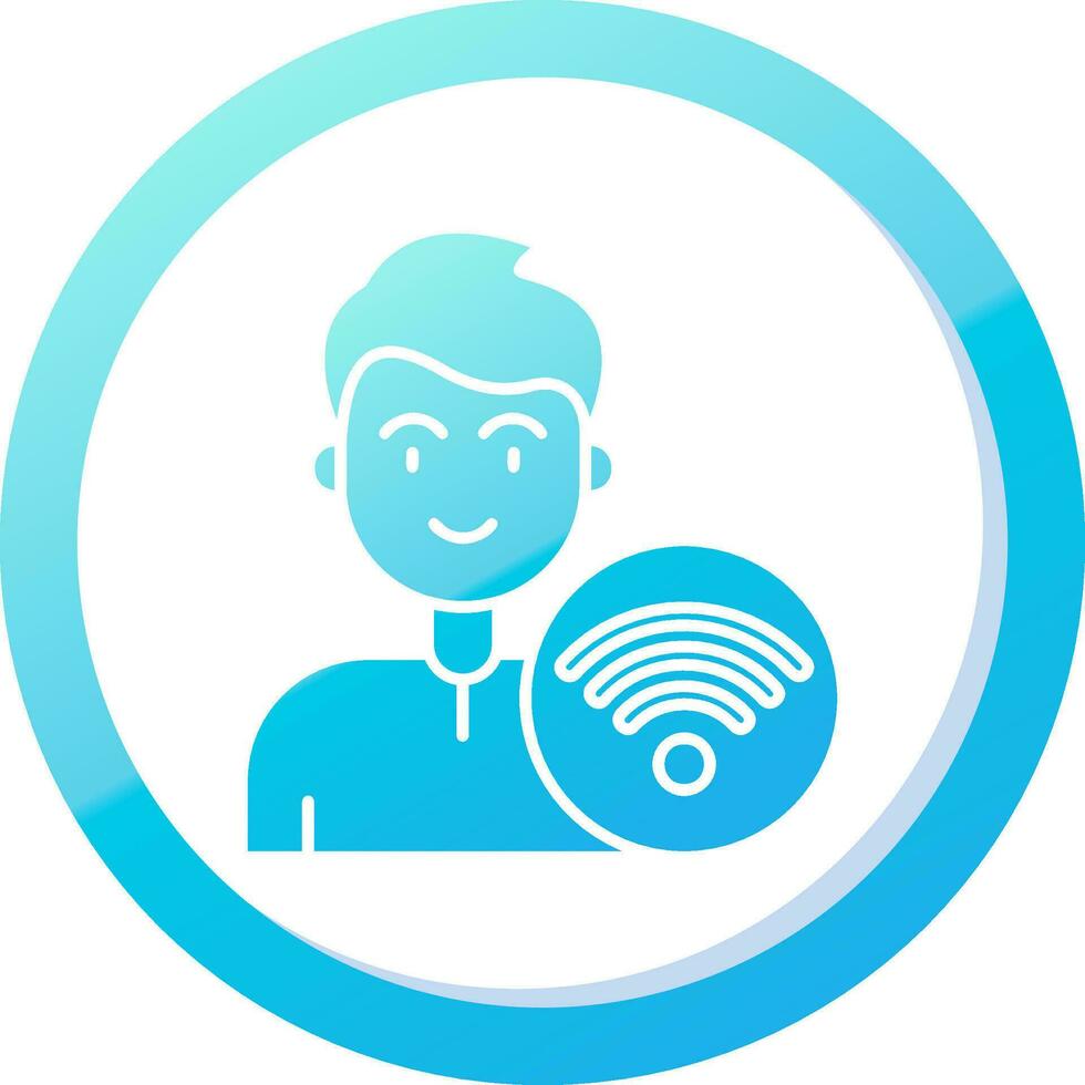 Wifi sólido azul degradado icono vector