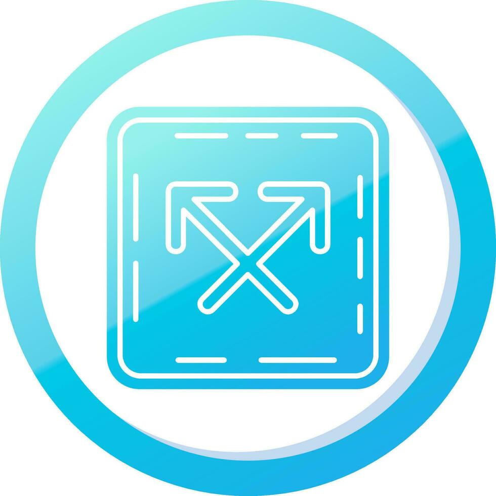 Intersect Solid Blue Gradient Icon vector