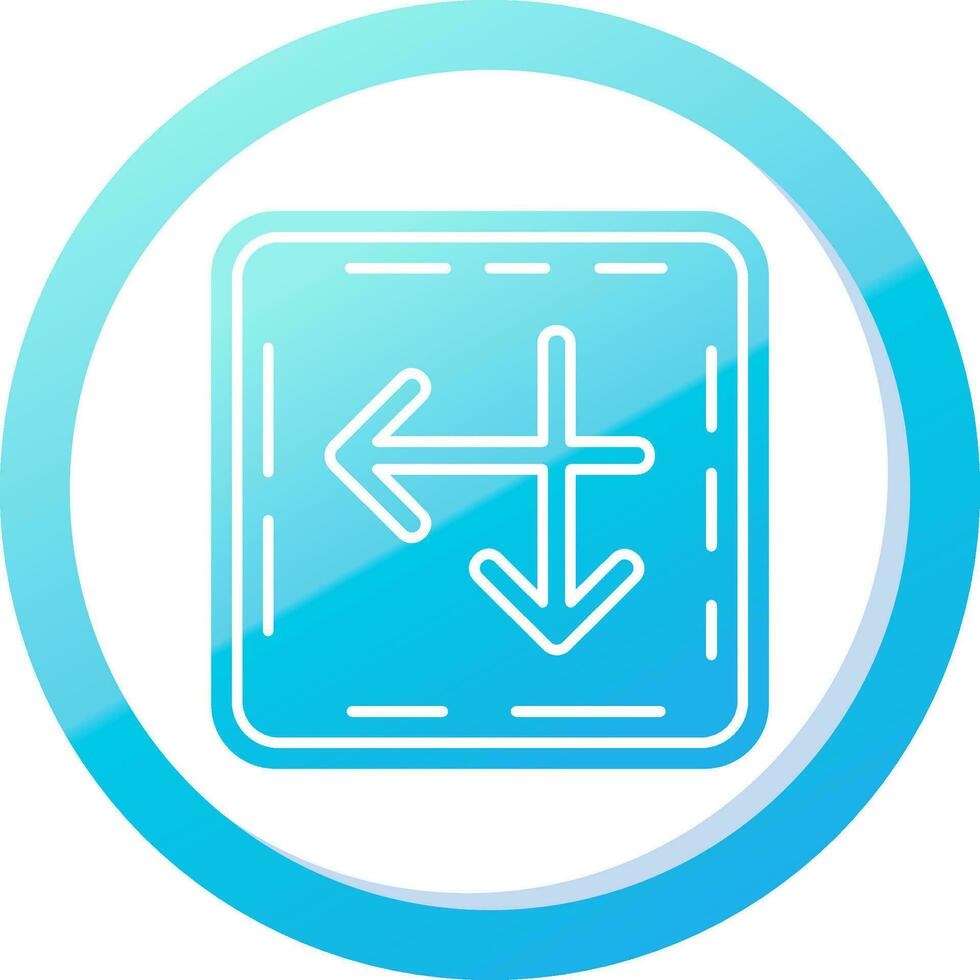 Intersect Solid Blue Gradient Icon vector