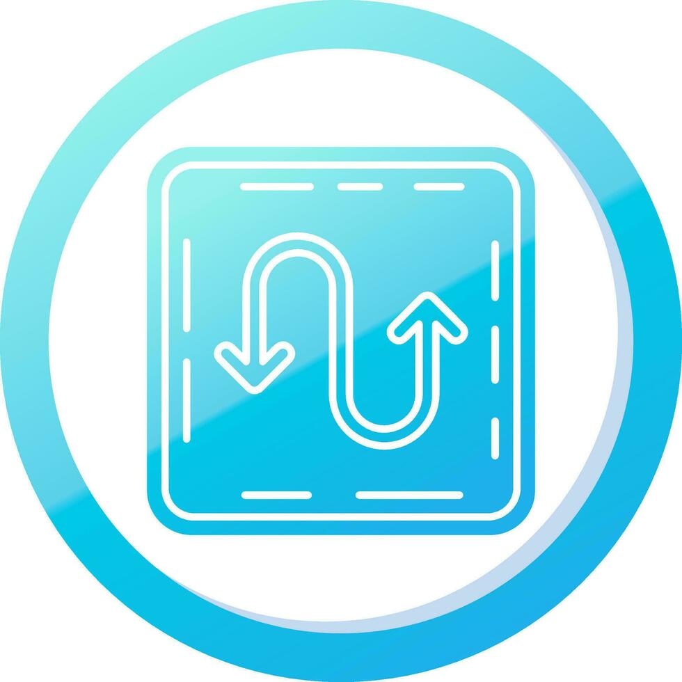 Zigzag Solid Blue Gradient Icon vector