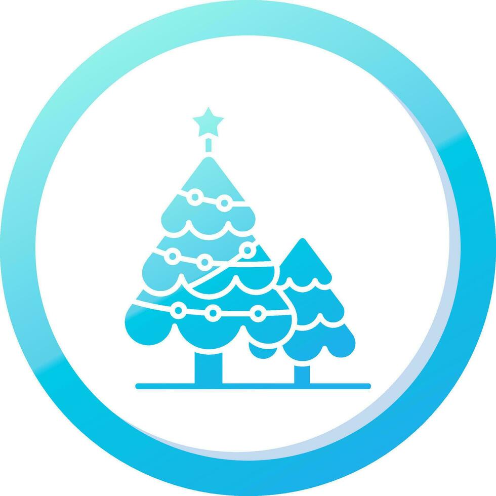 Navidad árbol sólido azul degradado icono vector