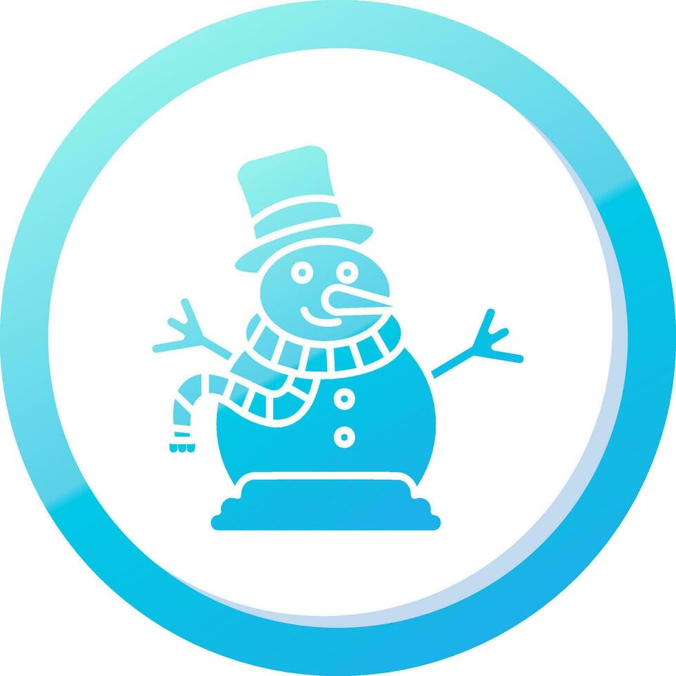 Snowman Solid Blue Gradient Icon vector