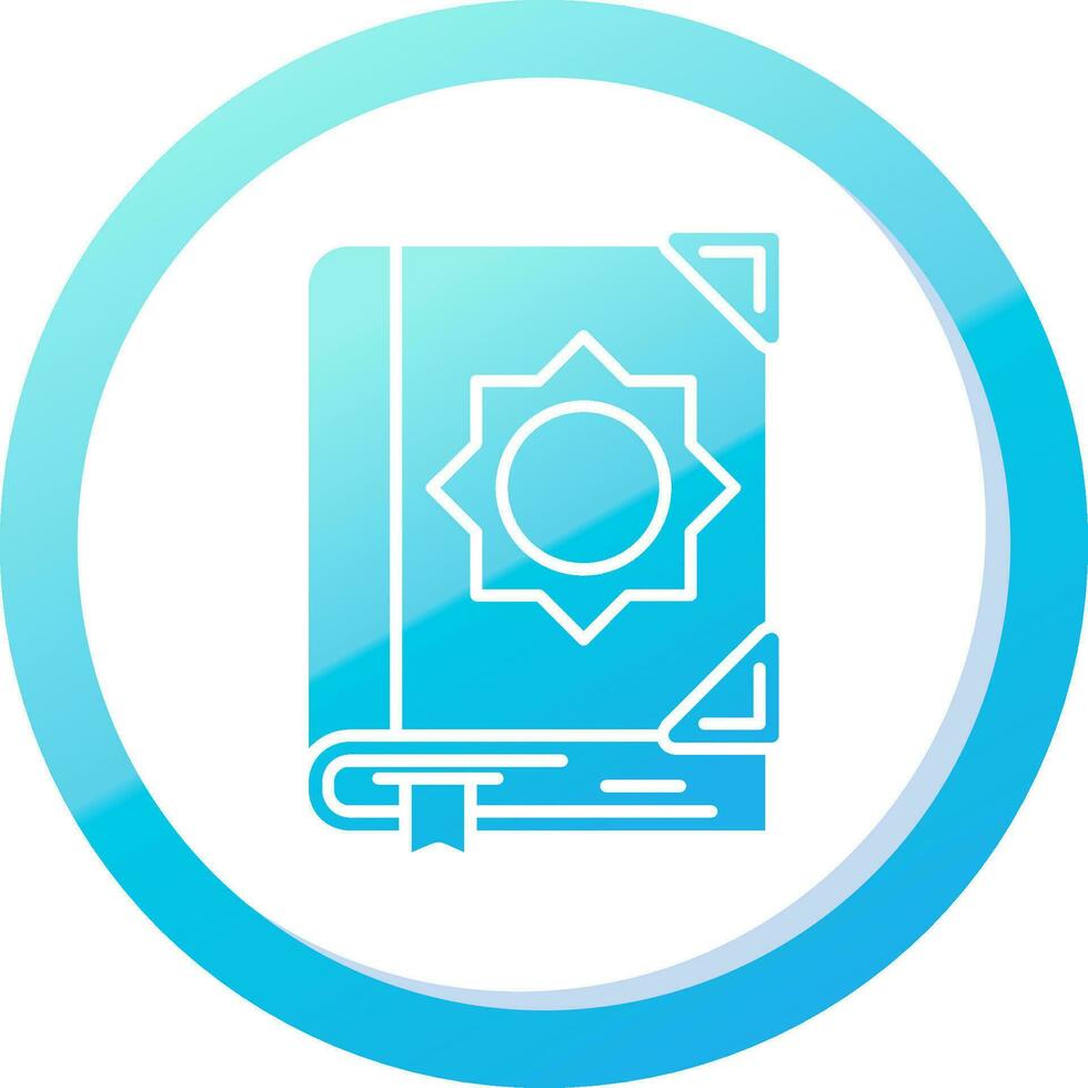 Quran Solid Blue Gradient Icon vector