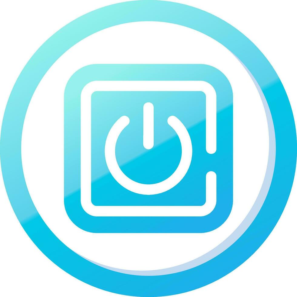 Power on Solid Blue Gradient Icon vector