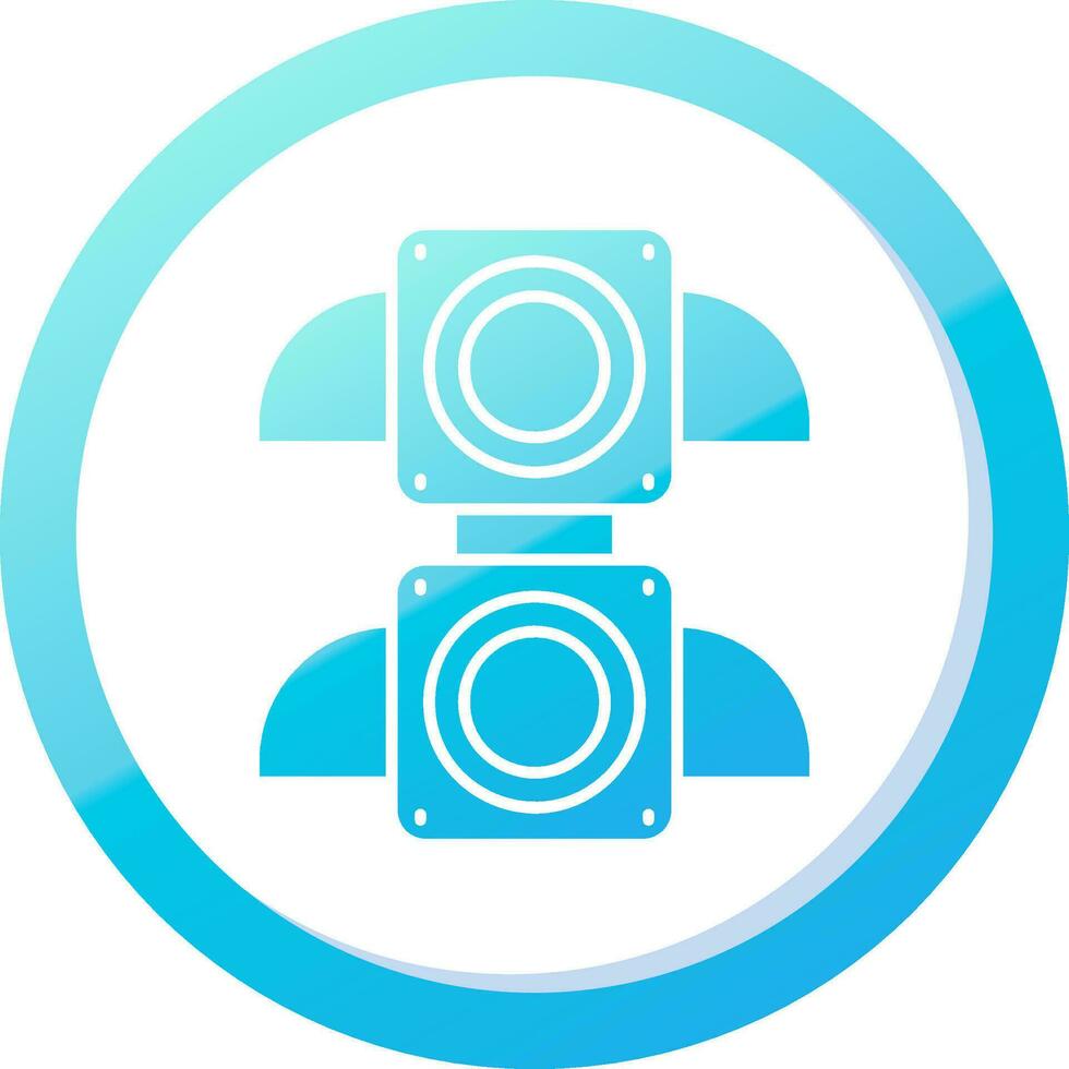 Traffic light Solid Blue Gradient Icon vector