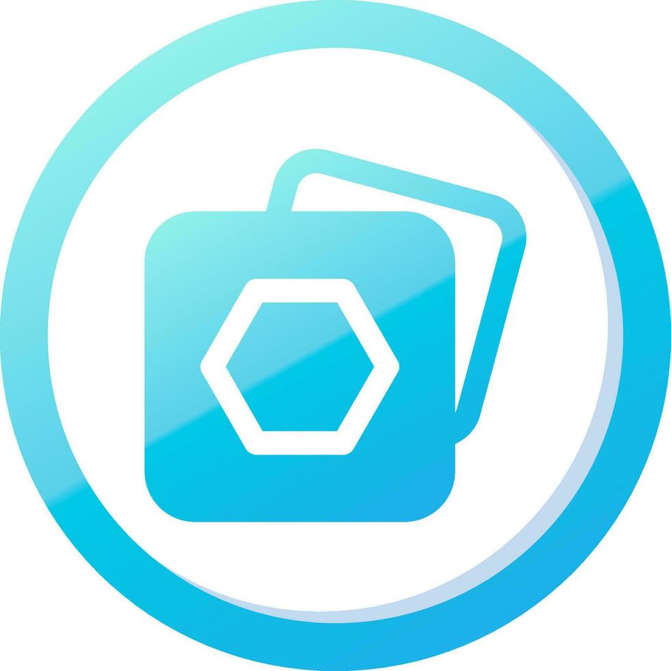 Polygon frame Solid Blue Gradient Icon vector
