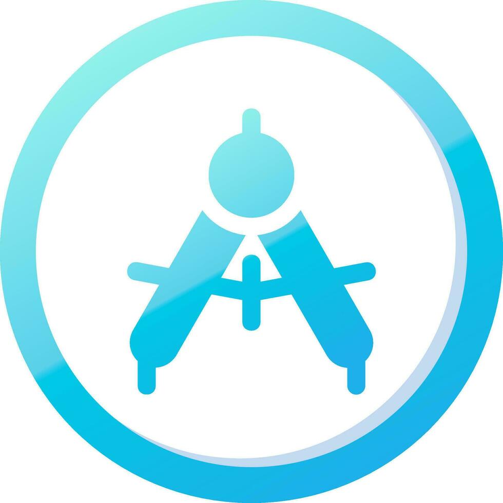 Drawing compass Solid Blue Gradient Icon vector