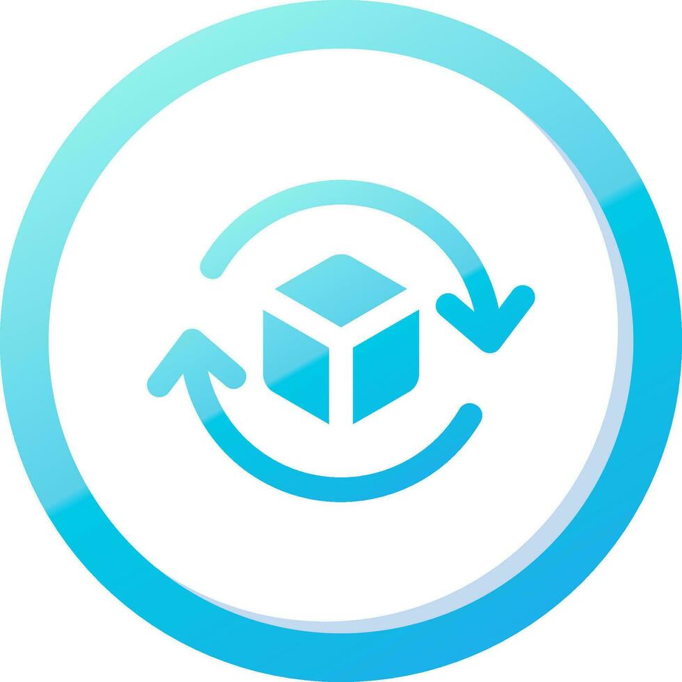 3d rotate 2 Solid Blue Gradient Icon vector