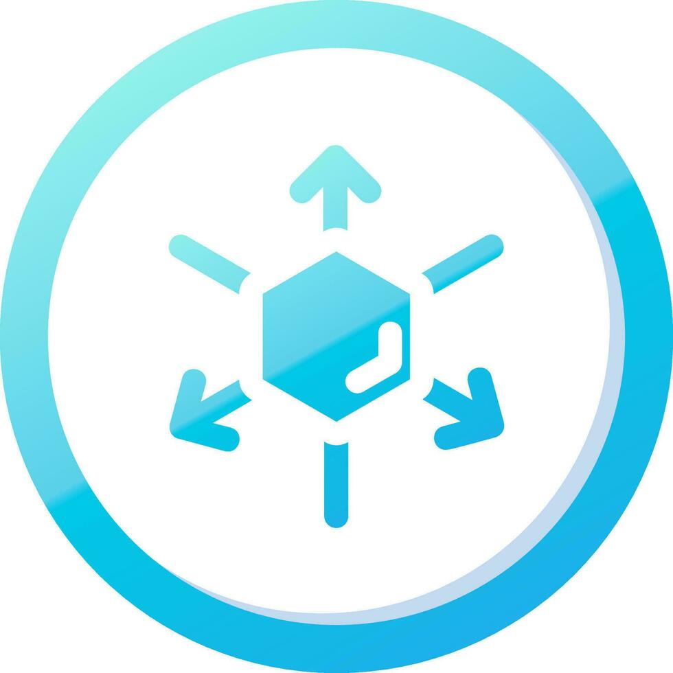 3d coordinate axis Solid Blue Gradient Icon vector