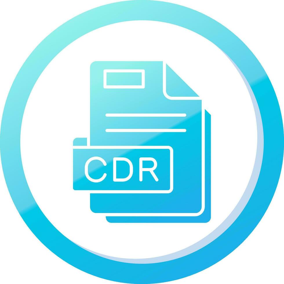 Cdr Solid Blue Gradient Icon vector