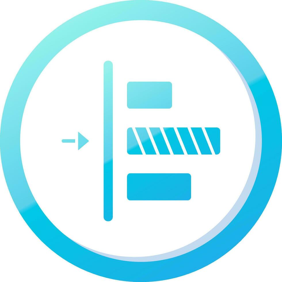 Left alignment Solid Blue Gradient Icon vector