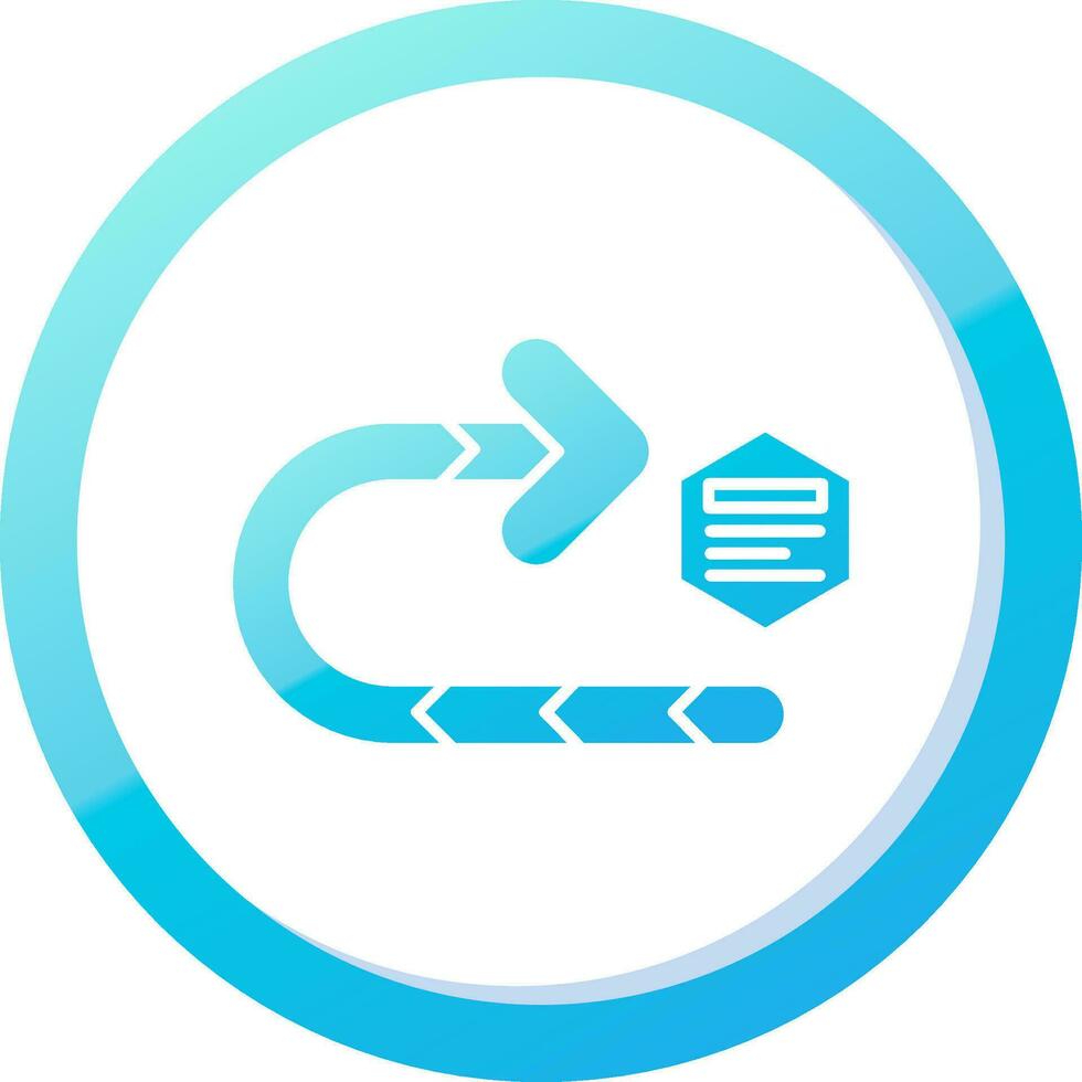 Right turn Solid Blue Gradient Icon vector