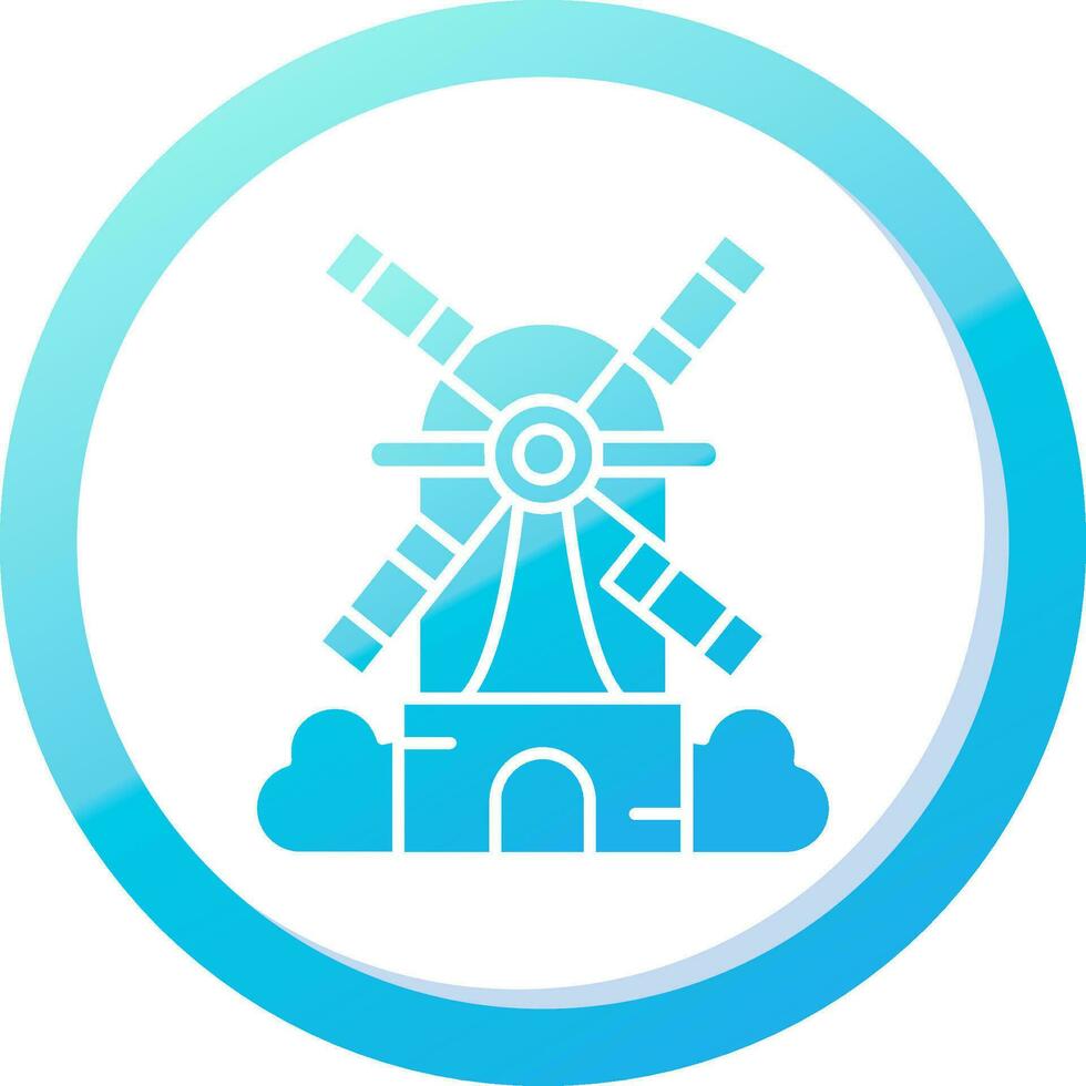 Windmill Solid Blue Gradient Icon vector