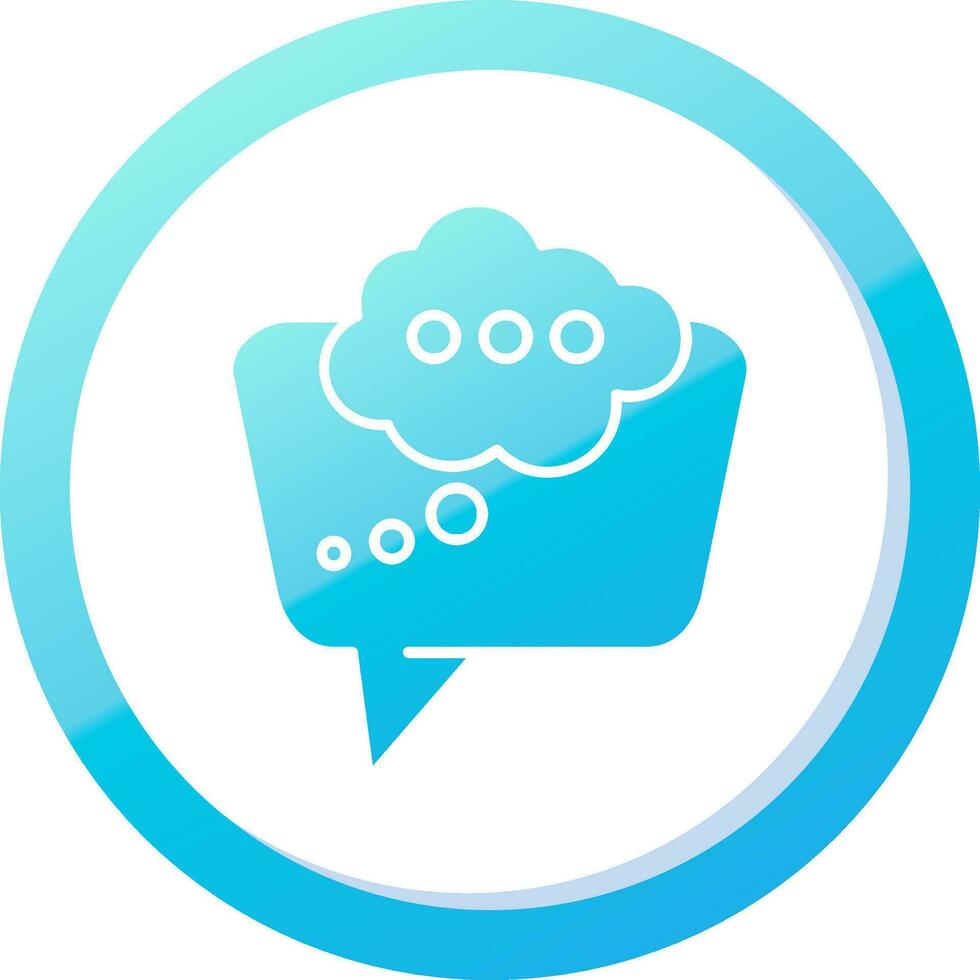Thinking Solid Blue Gradient Icon vector