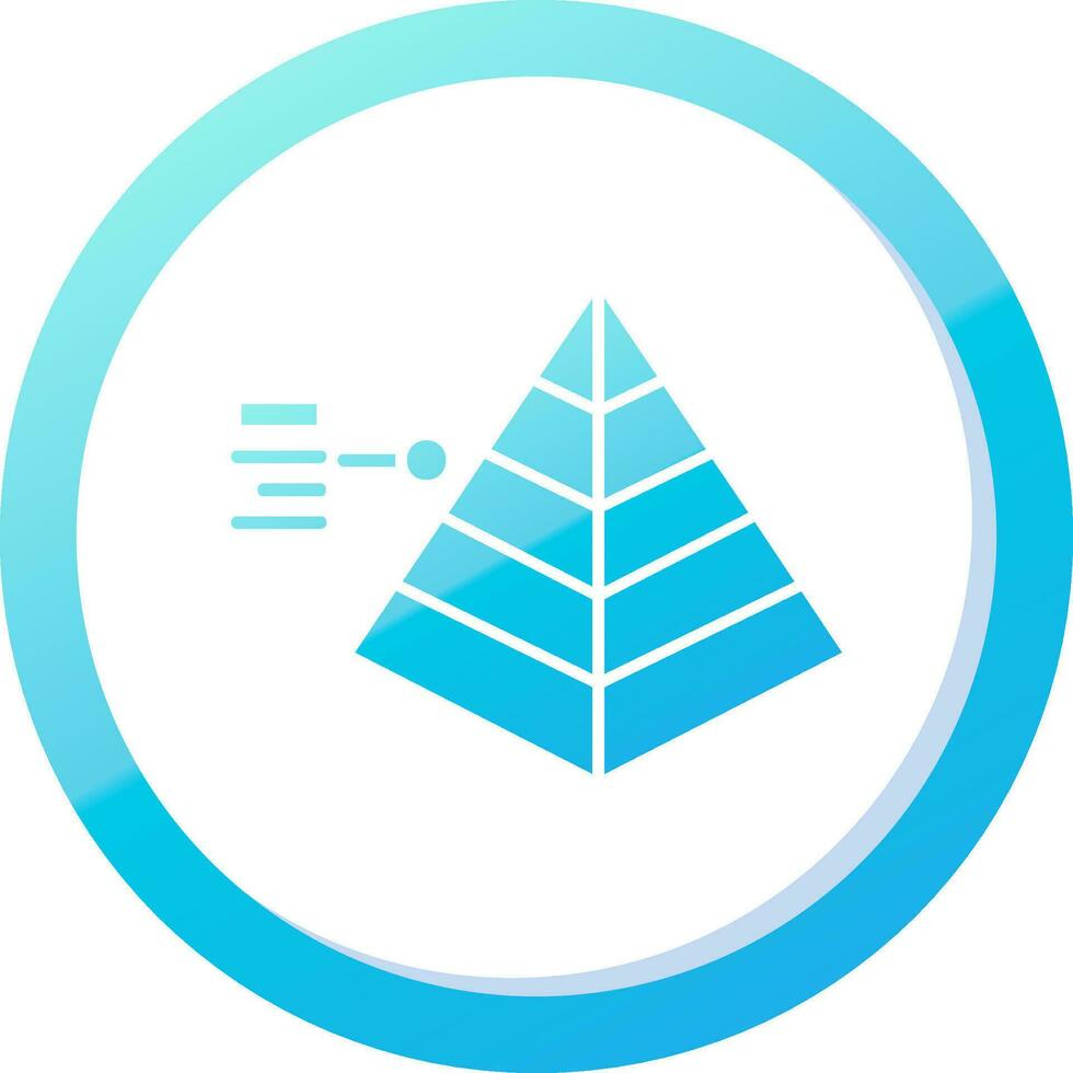 piramid sólido azul degradado icono vector