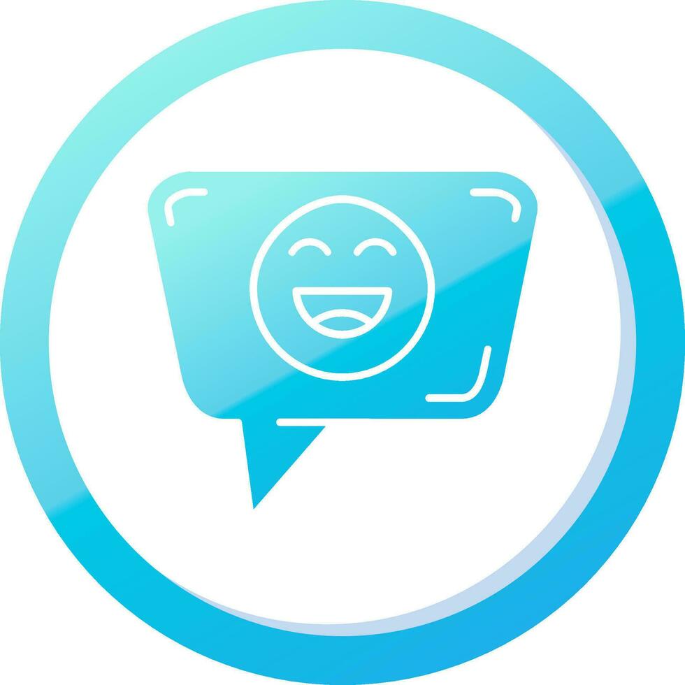 Happy Solid Blue Gradient Icon vector