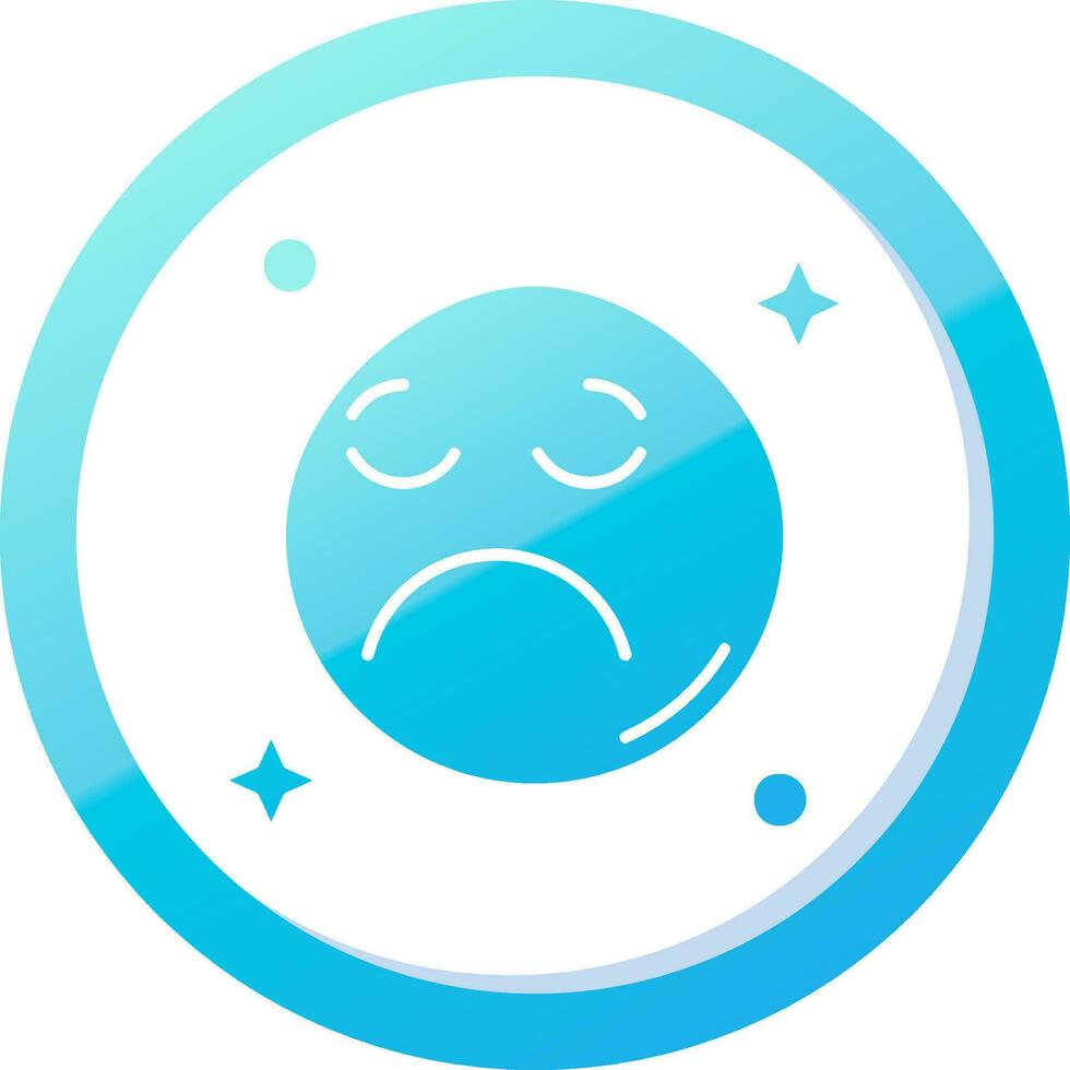 Sad Solid Blue Gradient Icon vector