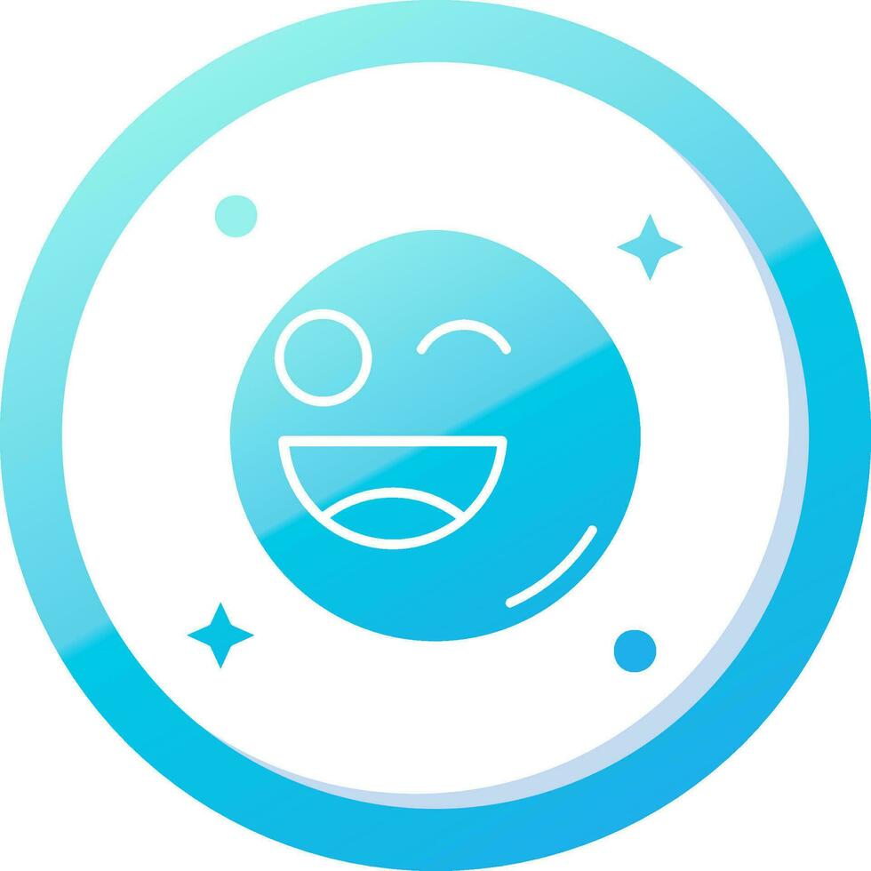 Wink Solid Blue Gradient Icon vector