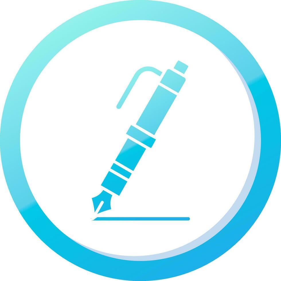 fuente bolígrafo sólido azul degradado icono vector