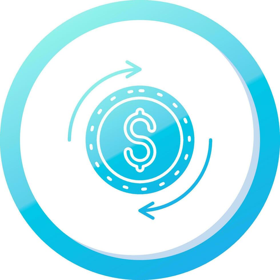 Dollar Solid Blue Gradient Icon vector