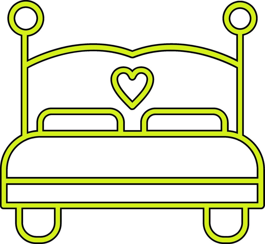 icono de vector de cama doble